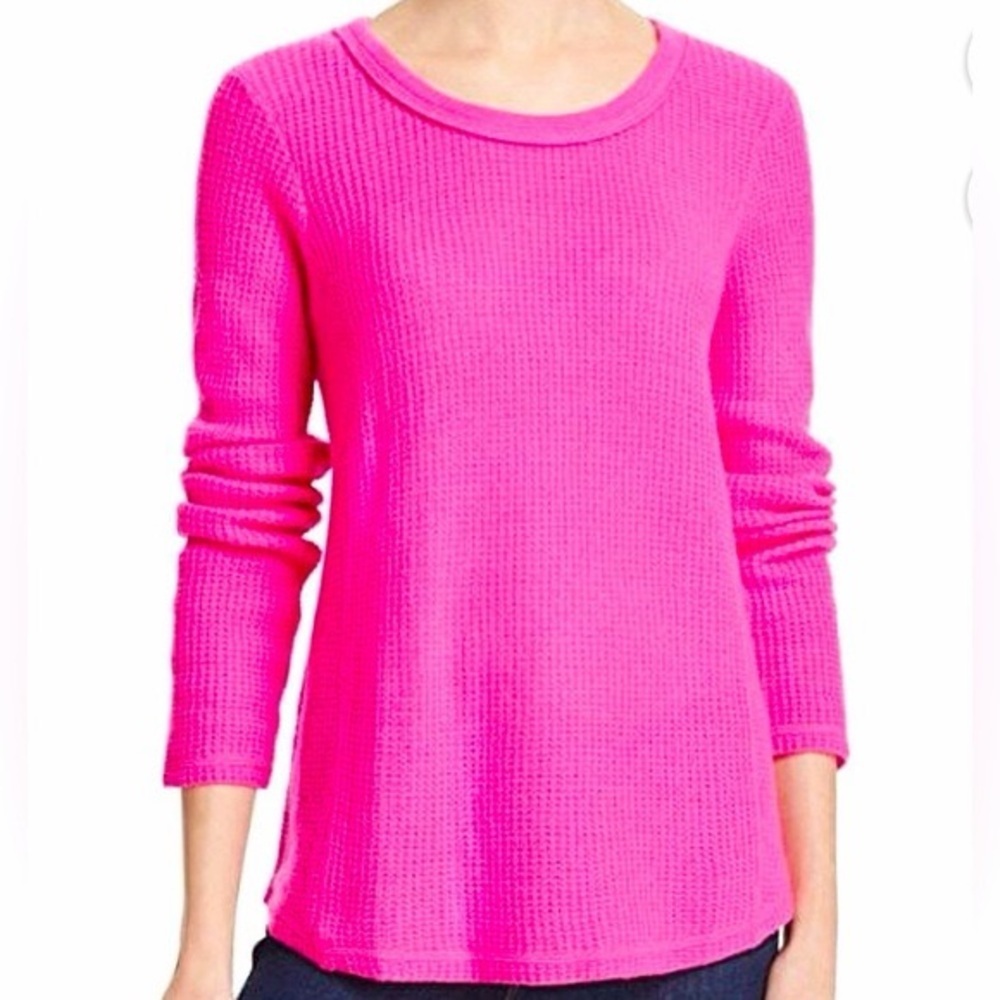 Aqua Hot Pink 100% Cashmere Waffle Knit Sweater – Size S